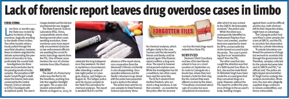thegoanonline's tweet photo. Lack of #forensic report leaves drug overdose cases in limbo
https://t.co/0qjdzC13zI
@DGP_Goa @spnorthgoa #drugoverdose #TodayinThegoan #forgottenfiles #Goa
log in : https://t.co/UKhkWaCWGR
https://t.co/ScYt2xDXF4 https://t.co/8z9jsat0rL