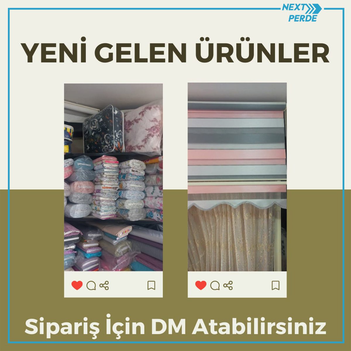 Herkese Merhaba
Next Perde ailesi olarak yaza hızla giriyoruz☀️
Yaza özel evinize renk katacak renkli kumaş ve perdelerimiz sizleri bekliyor✨️
İstediğiniz renk seçeneğini sormak ve metre fiyatını öğrenmek için mesajdan ulaşabilirsiniz📩

#perde #taçperde #YeniEvim #perdeci