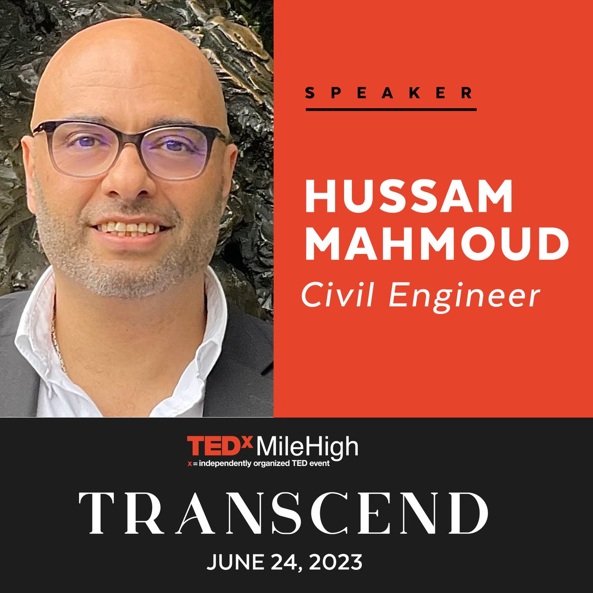 I’m incredibly excited to announce that I’ll be speaking at @TEDxMileHigh: TRANSCEND! 
Join me on June 24th:
tedxmilehigh.com/TRANSCEND/
#TEDxMHTRANSCEND
@cityofdenver
@denverwestword @visitdenver @CSUEngineering @CSU_CivE