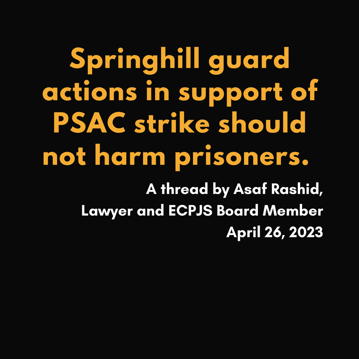 ECPJS_'s tweet image. For immediate release: Springhill guard actions in support of PSAC strike should not harm prisoners

The East Coast Prison Justice Society learned that prisoners at Springhill Institution, a federal correctional facility in Springhill NS, are experiencing severe deprivations.