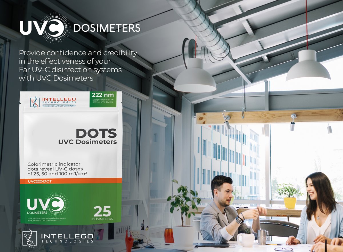 Build confidence &amp; credibility in Far UV-C with UVC Dosimeters for 222nm. Provide visible evidence of safe &amp; successful uvgi. Available in standard and custom options. Learn more at bit.ly/40F1G4s 
#faruvc #222nm #seeyoursuccess #uvgi #uvcdisinfection #lightingdesign