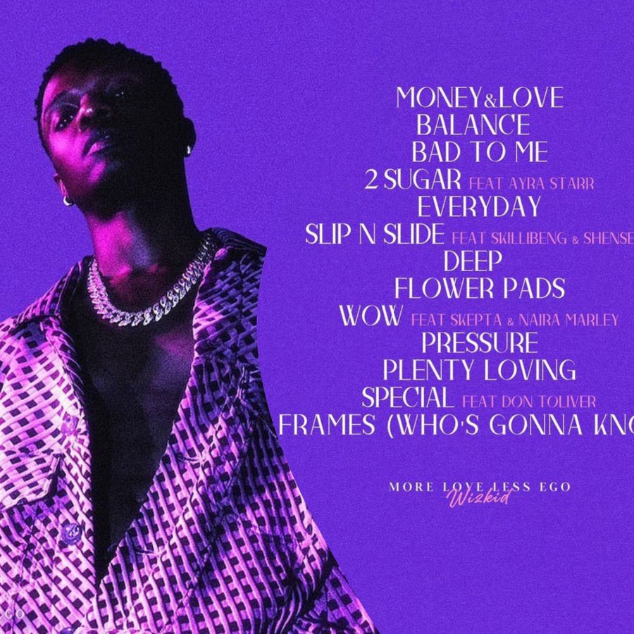 realestos's tweet photo. .@wizkidayo’s  album, “More Love, Less Ego” is OUT WORLDWIDE! 💜🦅

Purchase/listen here: https://t.co/ULUiMVgbRT https://t.co/LZnjieLVQb