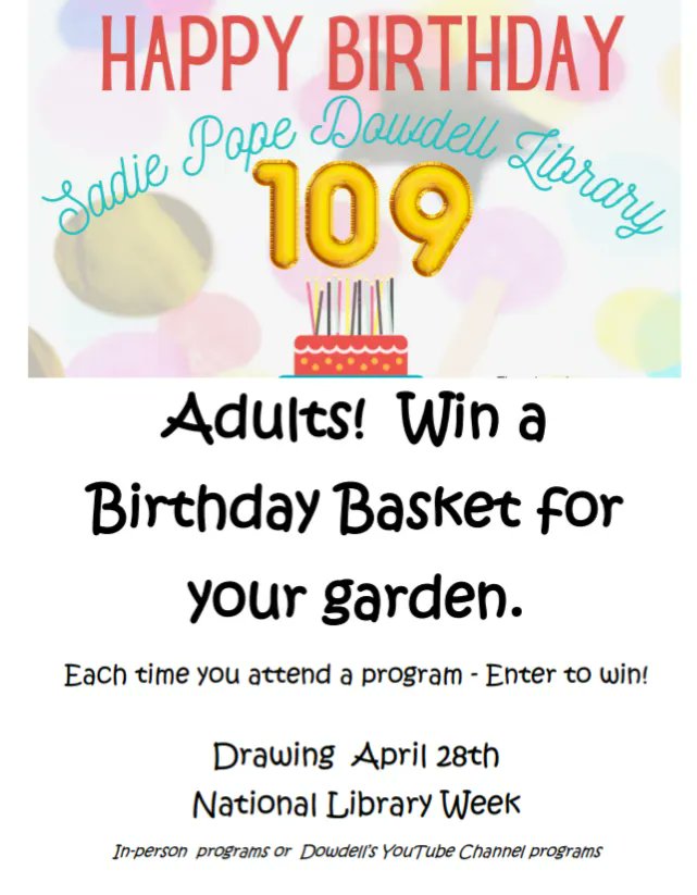 salibrary's tweet photo. Garden Basket Raffle #dowdelllibrary #publiclibrary #libraries #libraries #librarylife #librarylove #southamboynj https://t.co/LozwGqI8me