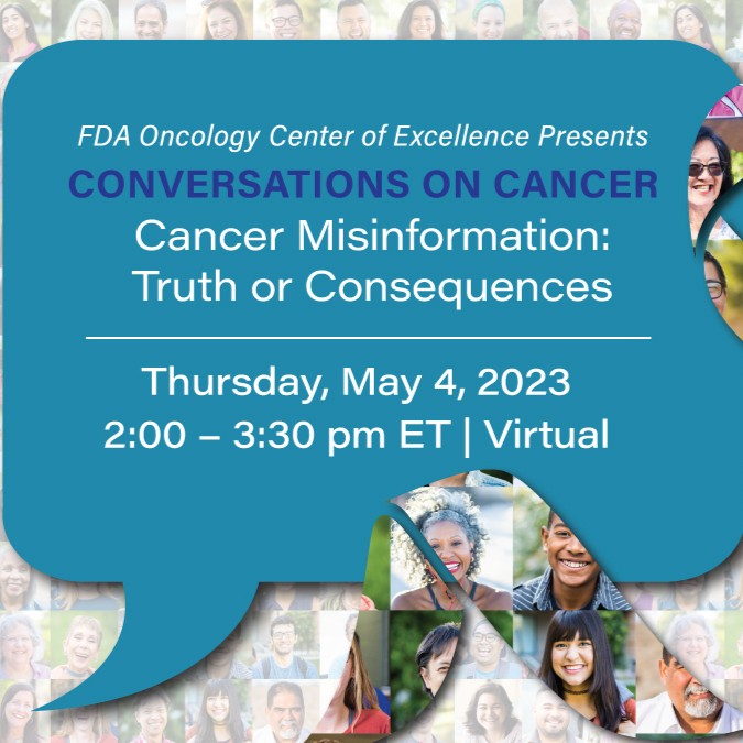 FDAOncology's tweet photo. Register now for the highly-anticipated “Cancer Misinformation: Truth or Consequences” discussion. Confirmed panelists include Dr. Julie Gralow @jrgralow Chief Medical Officer and Executive Vice President @ASCO. 
#ConversationsOnCancer
Info &amp; registration: https://t.co/4CG03vIbVx https://t.co/3kHBujgHdg