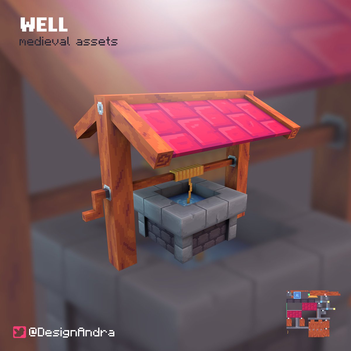 DesignAndra's tweet image. #Day21
Well
#Blockbench #minecraft #voxel #lowpoly #pixelart #minecraftmarketplace #gamedesign #leveldesign #gamedev #IndieGameDev #idiedev #artstyle #bucketofcrab #texture