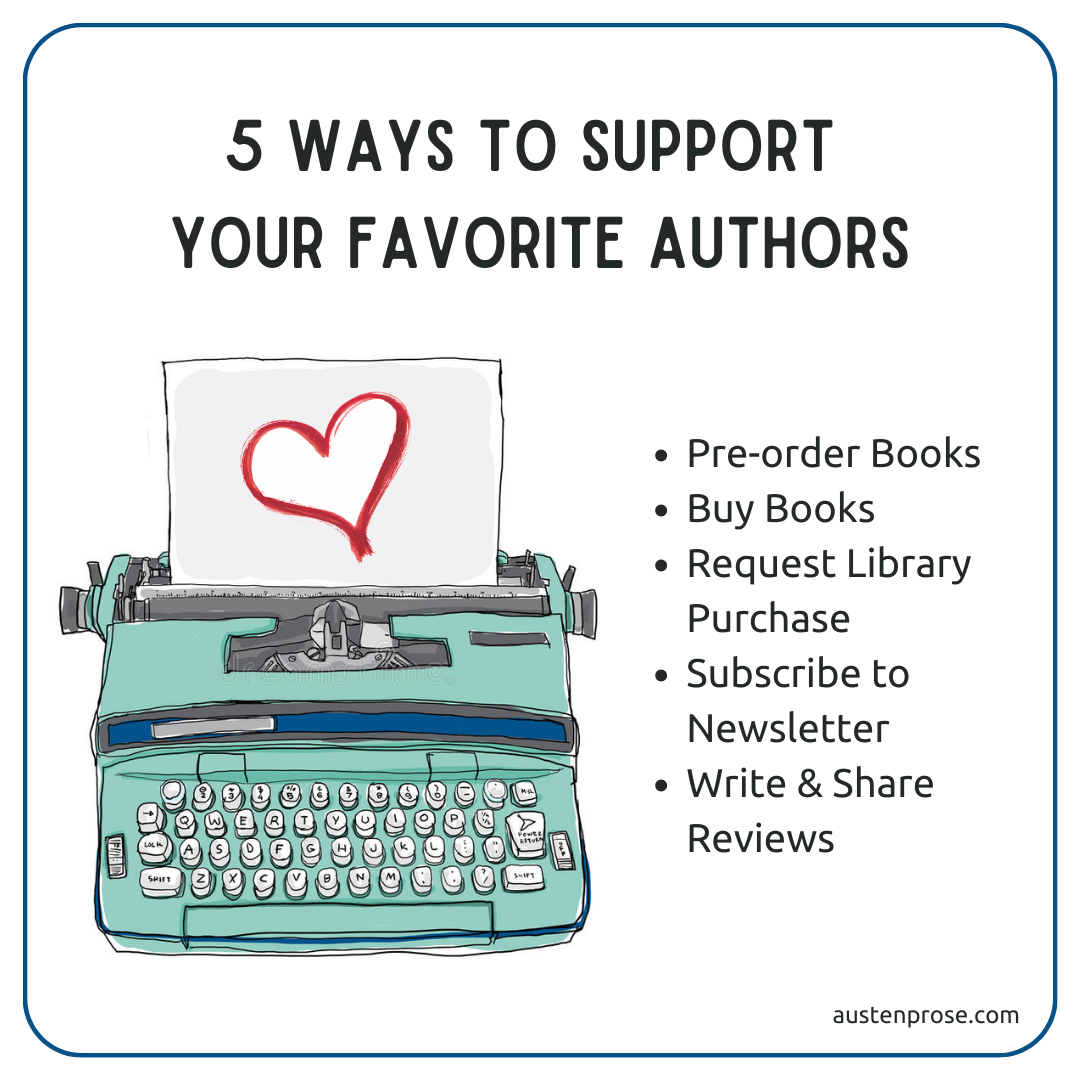 Austenprose's tweet photo. I am a #bookgusher. I enjoy sharing news and reviews of favorite books. It's one of my passions.
You can be a book gusher too.
❤️ Here is my list of 5 way to support your favorite authors.
#booktwitter #authorlove #supportauthors #bookish #bookbooksbooks #authorcommunity #iamwriting #bookreview #bookreader #bookreviewer #preorderbooks #libraryrequest #authornewsletter