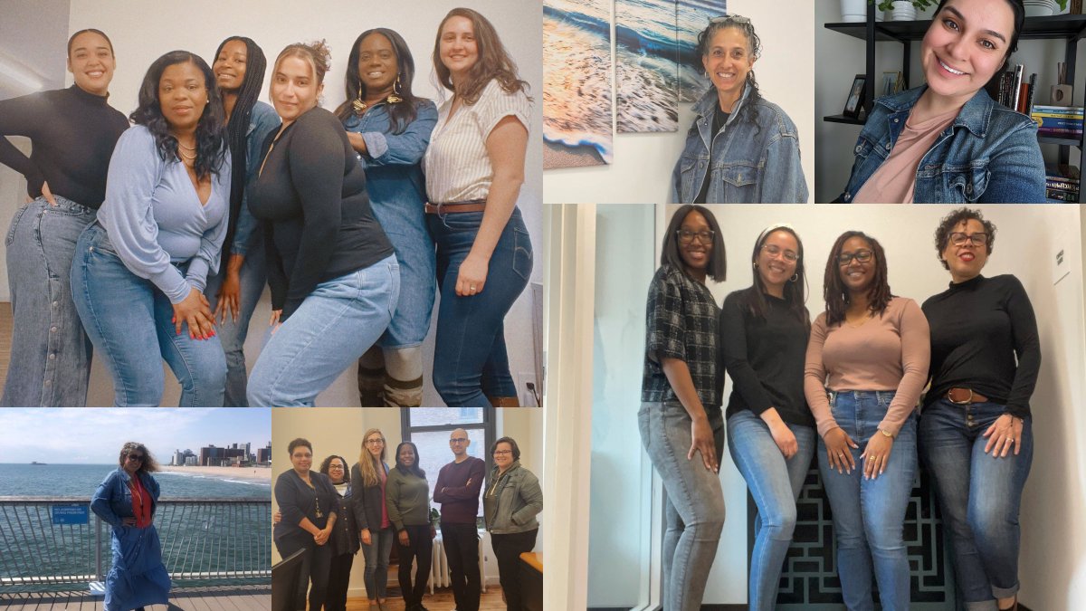 newdestinyorg's tweet photo. Today and every day, New Destiny staff stands in solidarity with survivors of sexual assault. Held annually on the last Wednesday of April as part of #SAAM, #DenimDay is a day to support survivors and remind them that they are not alone. #TakeSpaceMakeSpaceNYC #AwarenessHelpHope https://t.co/6NrfTH3Kds