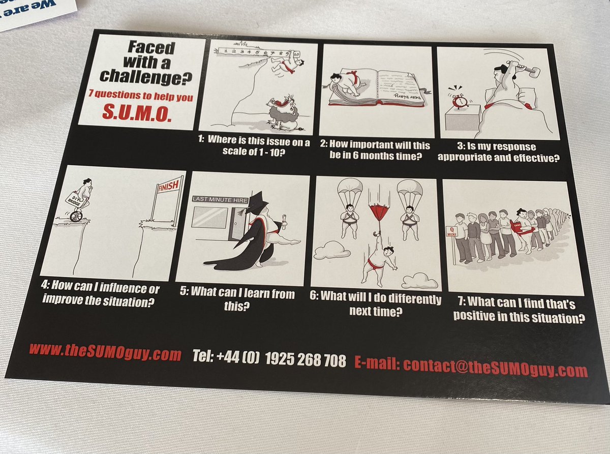 Thank you <a href="/TheSumoGuy/">Prof Paul McGee</a> for your thought provoking talk today and for gifting us a copy of your fantastic book for young people. It will be put to good use 🙏🏻 
Check out 7 useful questions to ask yourself below if you’re currently facing a challenge 👇🏼👇🏼