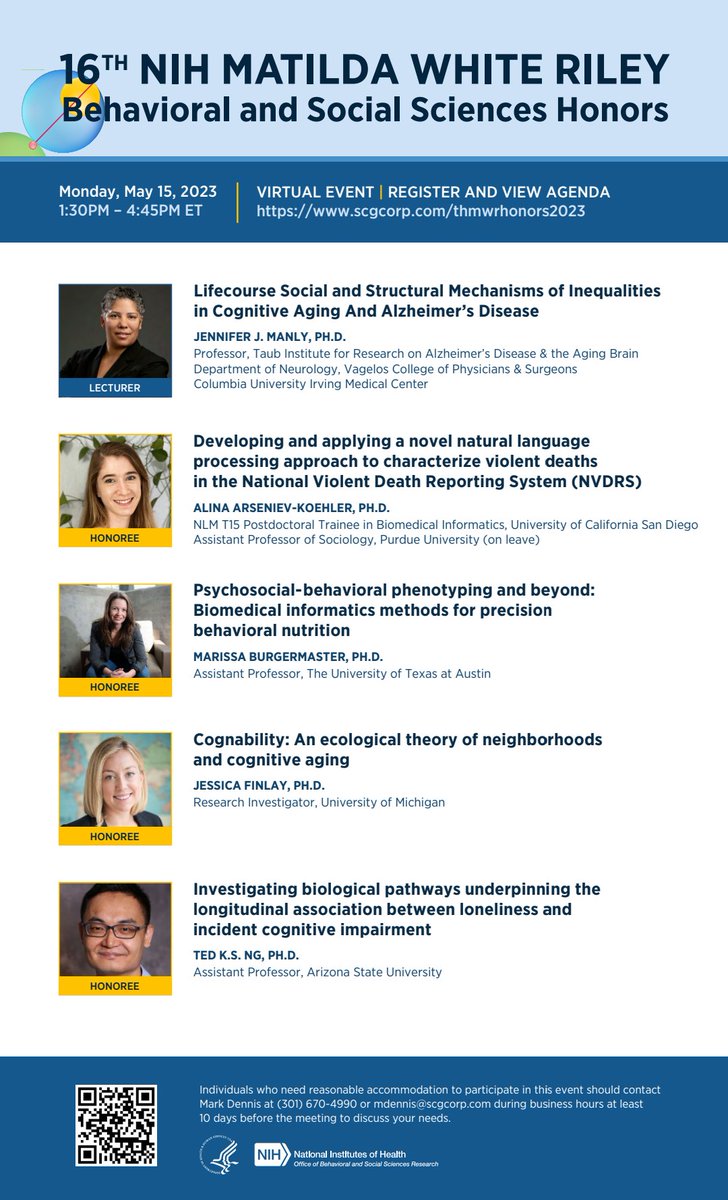 Jessica Finlay (@jessica_finlay) on Twitter photo Thrilled to be part of the upcoming @NIHOBSSR Honors event!! Excited for <a href="/ManlyEpic/">Dr. Jennifer Manly</a> 's distinguished lecture + talks from fellow early-stage investigators! 🤓🧠🌎
scgcorp.com/thmwrhonors202… Thrilled to be part of the upcoming @NIHOBSSR Honors event!! Excited for <a href="/ManlyEpic/">Dr. Jennifer Manly</a> 's distinguished lecture + talks from fellow early-stage investigators! 🤓🧠🌎
scgcorp.com/thmwrhonors202…