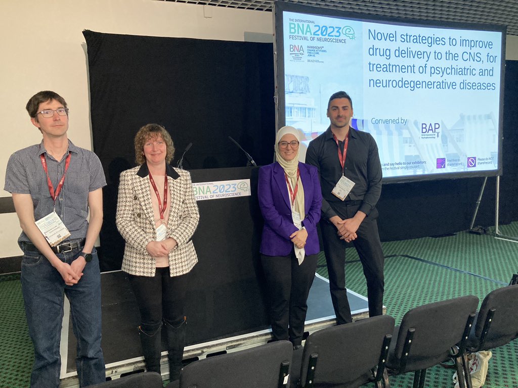 Pleased to have been part of the British Association for Psychopharmacology session #BNA2023 I shared results from <a href="/HanShunping/">Shunping Han</a> <a href="/rifkanurulutami/">Rifka Nurul Utami</a> in collaboration <a href="/JemeenSreed/">jemeen sreedharan</a> <a href="/Jeff_Neuro/">Jeff Davies</a> on nose-to-brain delivery of ghrelin to treat #mnd