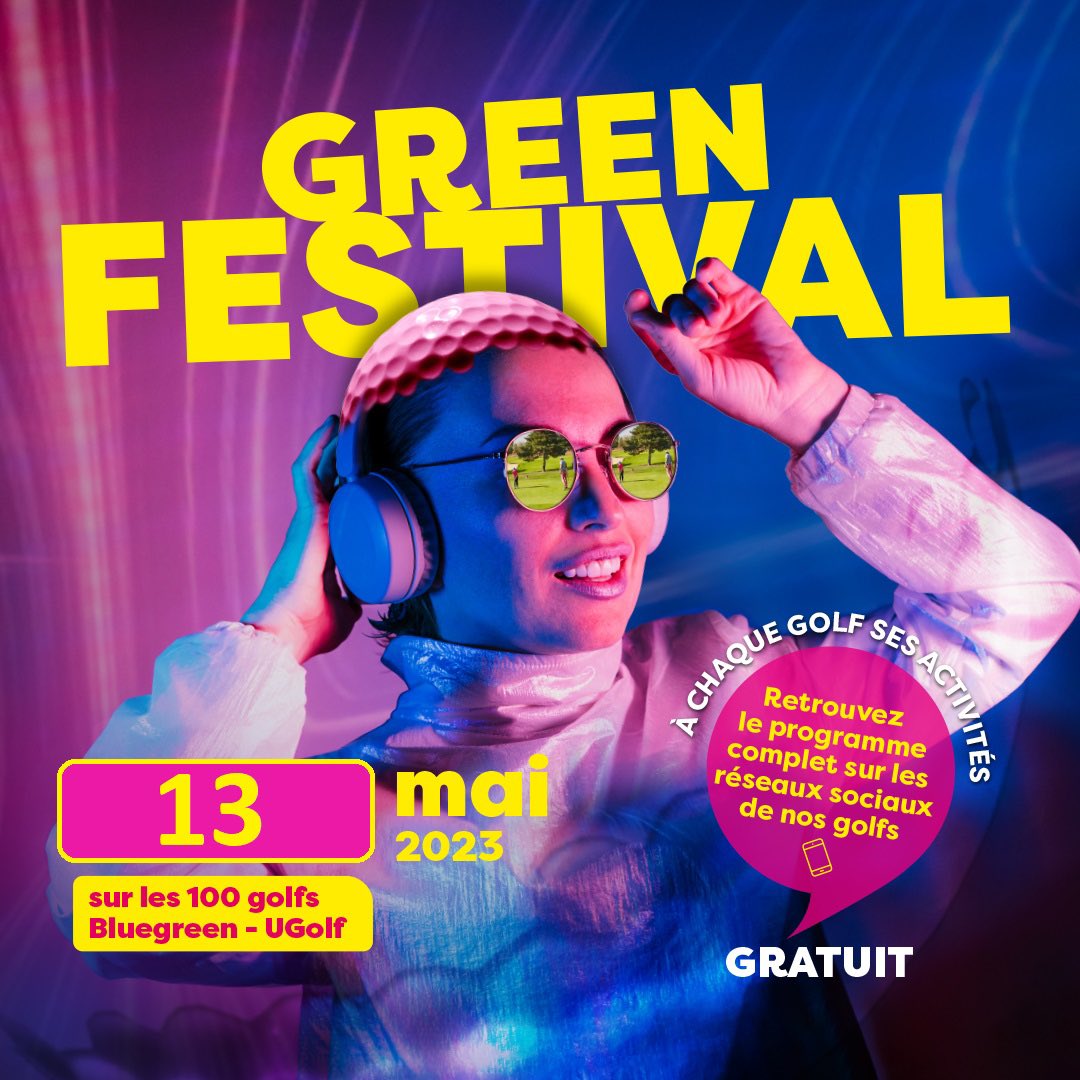 RomainMabit's tweet photo. Nous sommes heureux de vous annoncer le lancement du 1er GREEN FESTIVAL le samedi 13 mai 2023. 😎
Le principe est simple, S'A-MU-SER ! 😁
Cet évènement est ouvert à toutes et tous sur réservation.
Alors, rendez vous le 13 mai ! 🏌️
@GolfRochefort @GolfsBluegreen #festival https://t.co/PKUKuYKFv0
