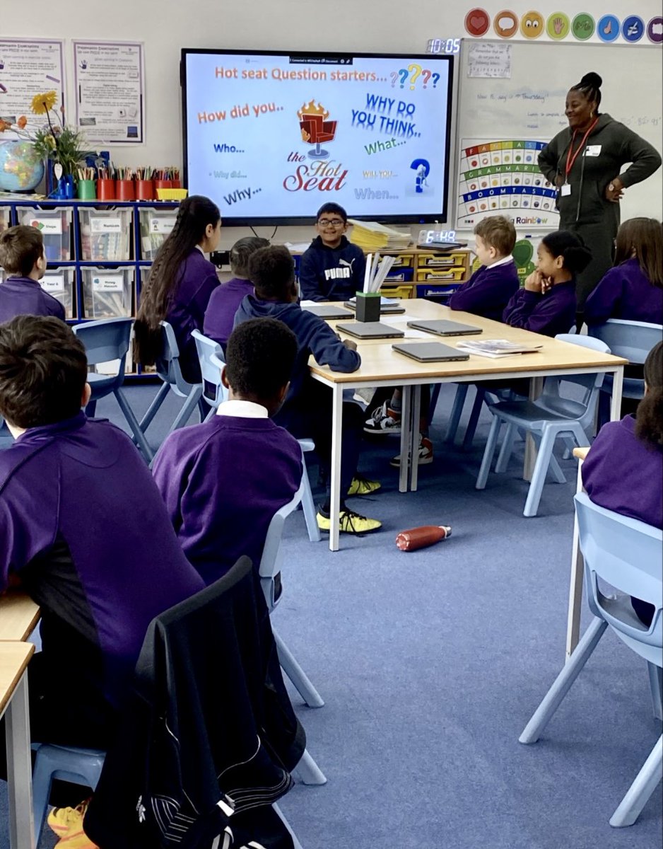 BCA_Academy's tweet photo. Our #BCASuperheroes had an inspiring visit from the author of “Baller Boys” @VenessaTwrites today! We learnt about Venessa’s life, heard an extract from her book and experienced hot-seating as characters from the book. What a fab experience!  📚 @GreenwoodAcad #lovereading 📚 https://t.co/GCGfrNc9mm