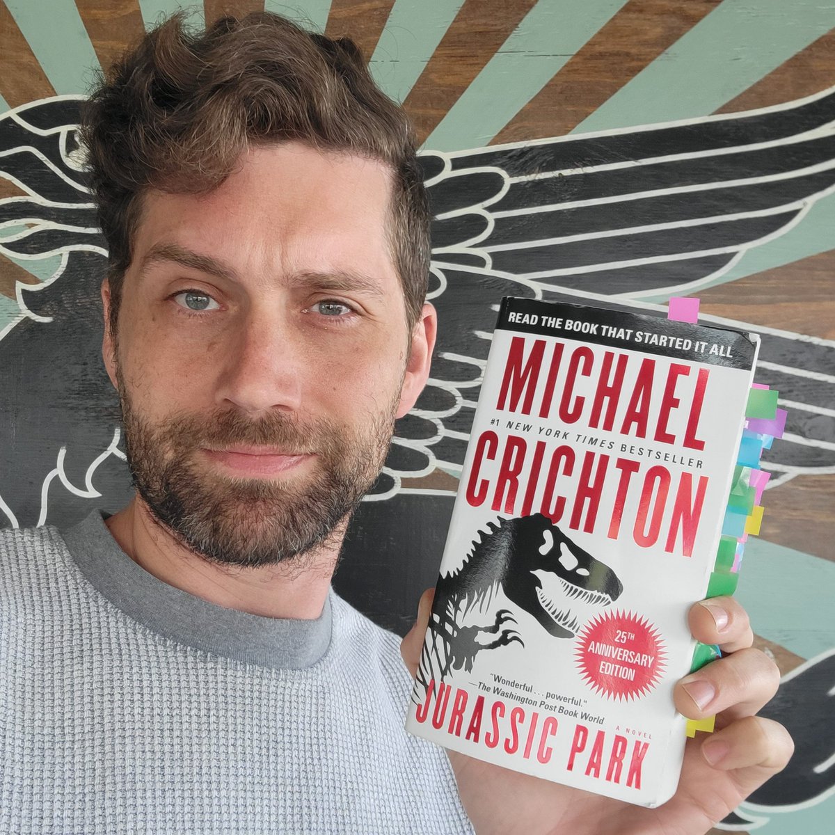 michaelgarfield's tweet photo. 🦖 Details on this Saturday's @JurassicPark #BookClub!  Membership for May is enough to get you in on both video calls &amp; chats for #JurassicPark. I hope to see y'all on Saturday's call and I'm excited for what I know is going to be a super fun discussion!

https://t.co/oVNhMp2PsY https://t.co/6jbqEqVUdk
