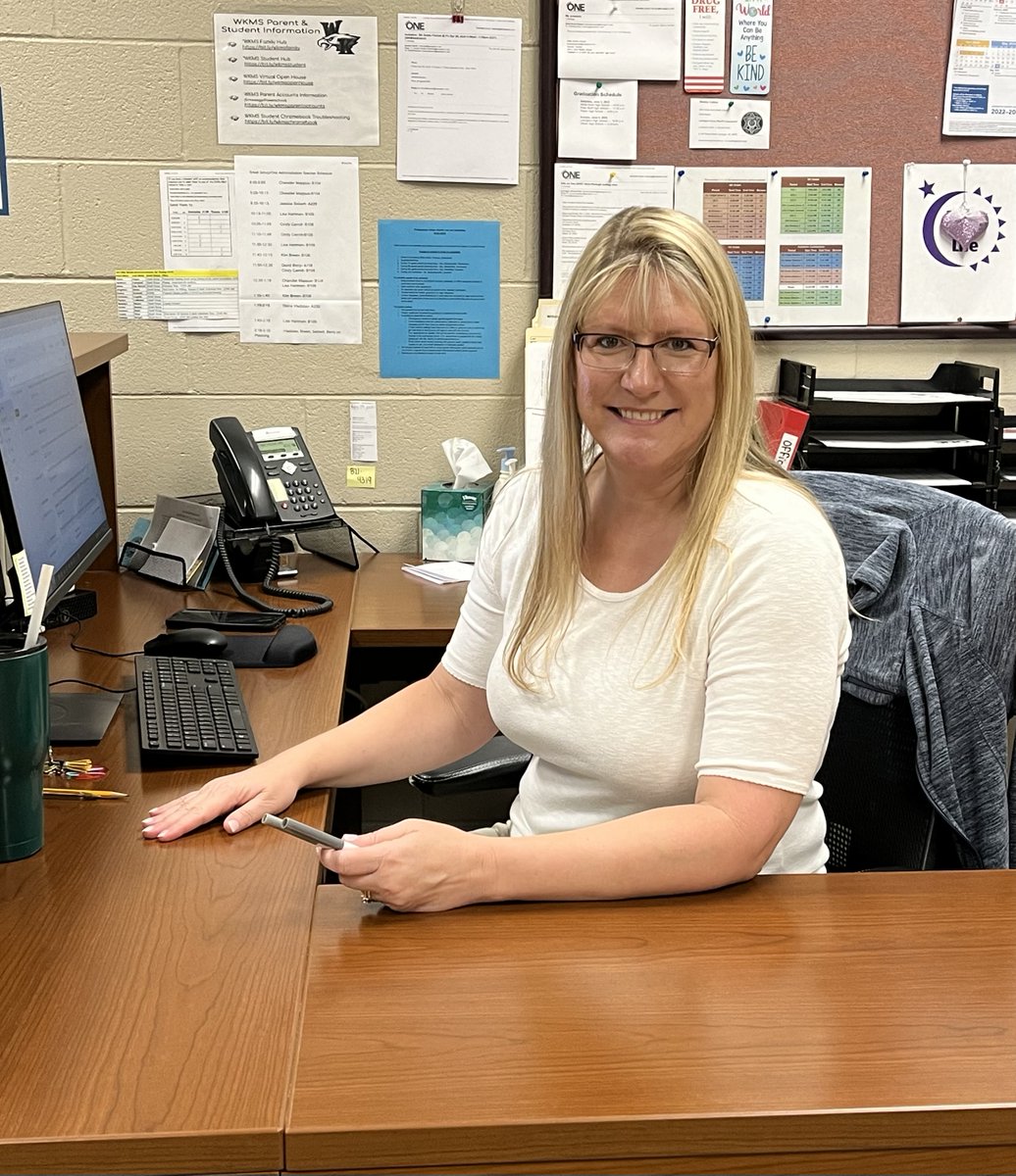 WKMScounseling's tweet photo. Please welcome and wish a Happy Administrative Professional's Day to Ms. Nadine Campbell. She is new to our School Counseling Office team this month!! #WKMS #Lex1 #AdminProfessionalsDay https://t.co/X8D7QMZrqL