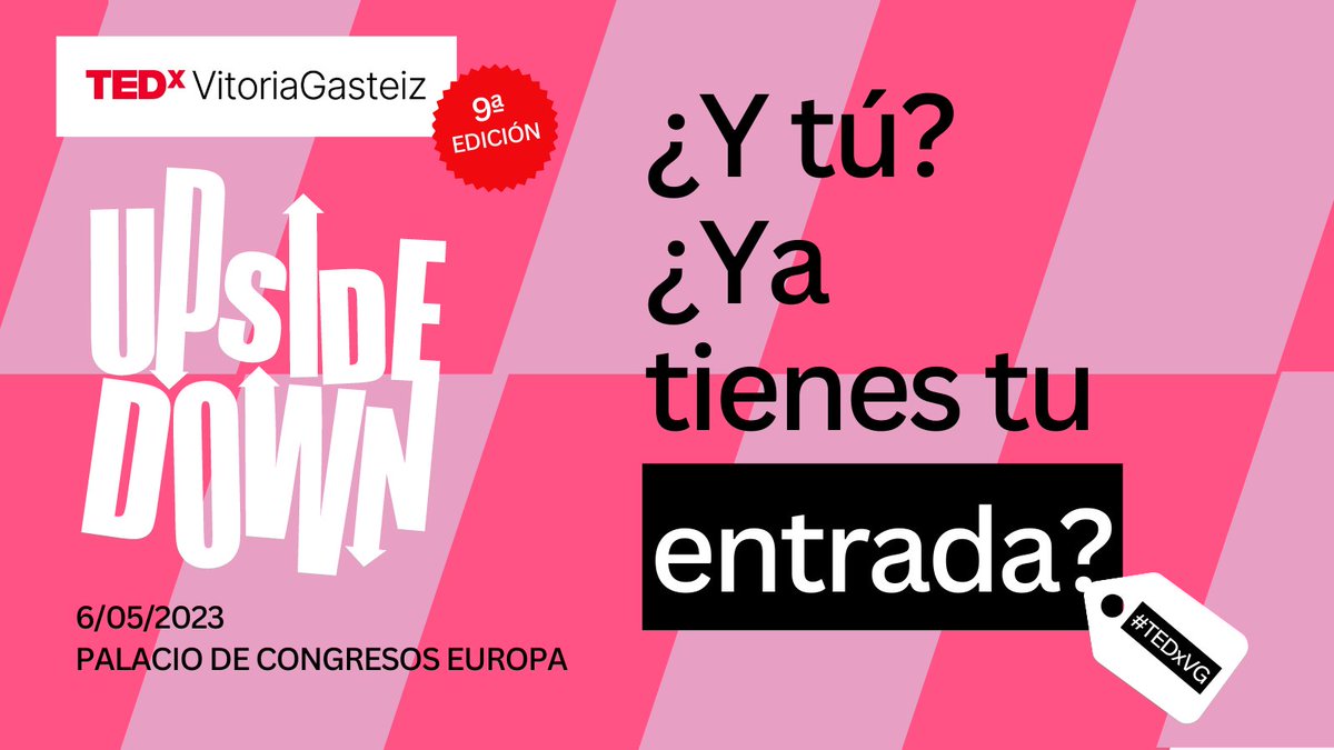 Descubre ideas innovadoras y estimula tu creatividad en TEDxVitoriaGasteiz. 🤯

✅ 1 día
✅ 15 speakers
✅ 8 talleres
✅ 3 actuaciones en directo

⚡ Hazte un TEDxVitoriaGasteiz. ⚡

📅 6 de mayo
📌Palacio de Congresos Europa
🎫 mtr.cool/egjsmokjln

#TEDxVG #VitoriaGasteiz