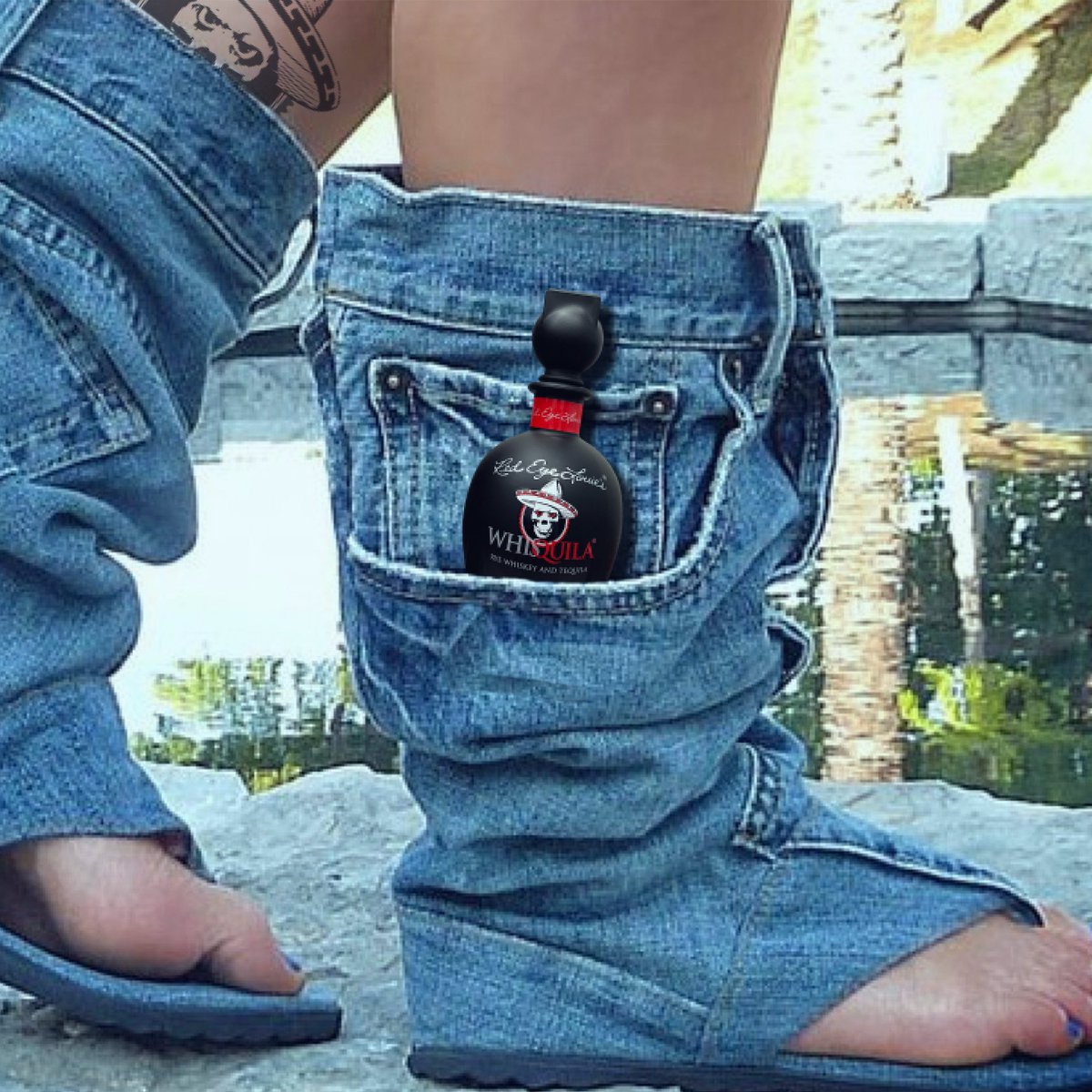 whisquila1's tweet photo. What would you keep in the pocket of your denim jandals?

#denim #jeans #bluejeans #sandals #whiskey #tequila #funny #joke #humor #fashion #shoes #bourbon #cocktails #style #whisky #drinks #comedy #jokes #lol #ootd #summer #memes #laugh https://t.co/878A59CBbj