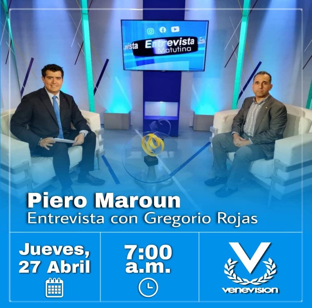 Invitamos a sintonizarnos mañana #27Abril en la #EntrevistaMatutina de <a href="/venevision/">Venevision</a> con Gregorio Rojas.
