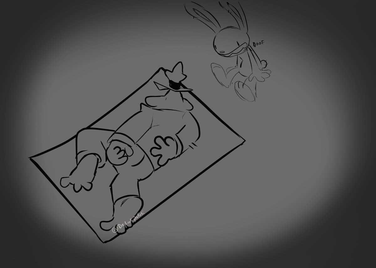 Fanart I did of Sam dying in a glue trap and Max laughing about it  #samandmaxfanart #samandmaxfreelancepolice #samandmax #fanart #SamandMax