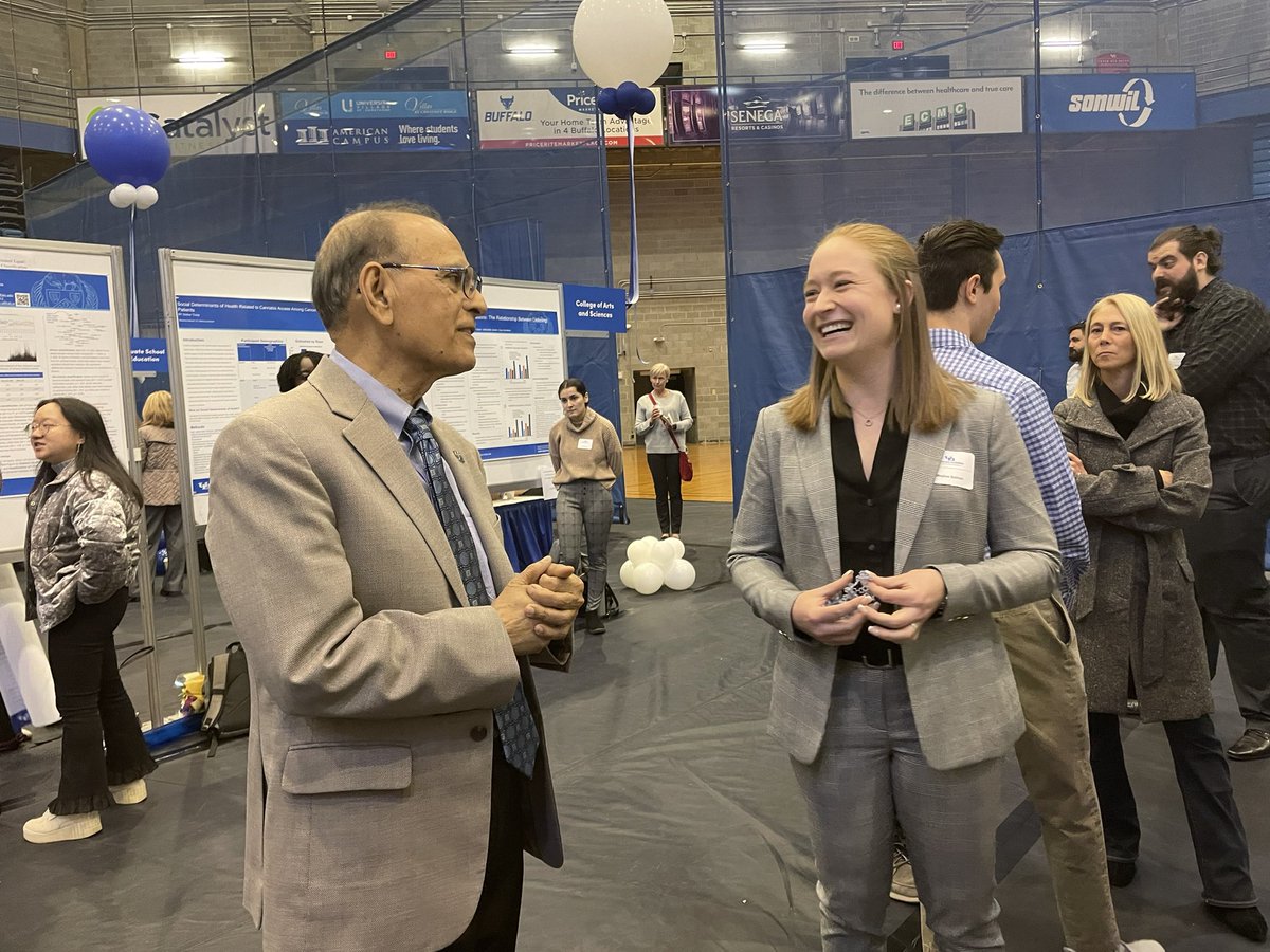 UB_President's tweet photo. The student showcase for #UBuffalo’s Celebration of Student Academic Excellence highlights some of the most innovative and creative work of our amazing students. It’s great to have this opportunity to learn more about their research and artistic expression. https://t.co/yhu7anU4G0
