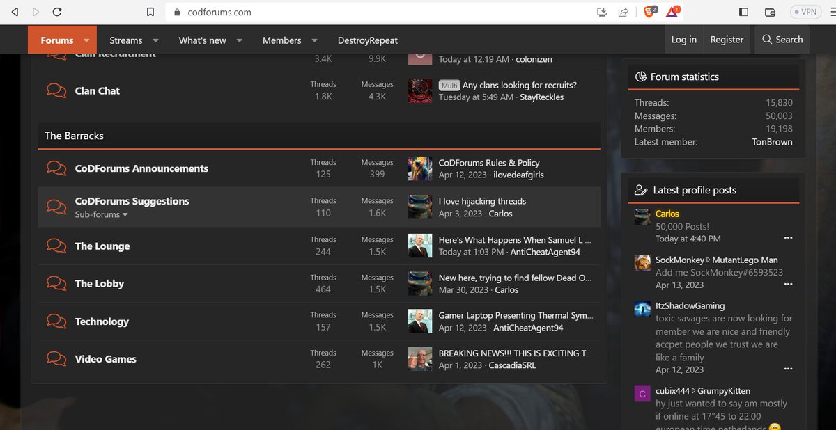 CallofDuty_Blog's tweet image. #CoDForums reaches 50,000 posts! codforums.com/threads/codfor… A new milestone reached for the largest #CallofDuty #Forum! #xenForo #Forums #xenForo2 #Community