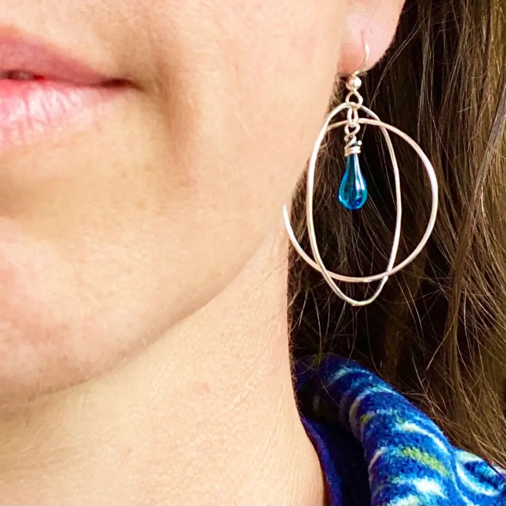 SundropJewelry's tweet photo. Introducing gyroscope earrings - just the thing for Spring!  Any movement sets the circles swinging and spinning around the central tiny, glittering glass teardrop. - https://t.co/RpgAnQtB1a https://t.co/IRPHPwyAtJ