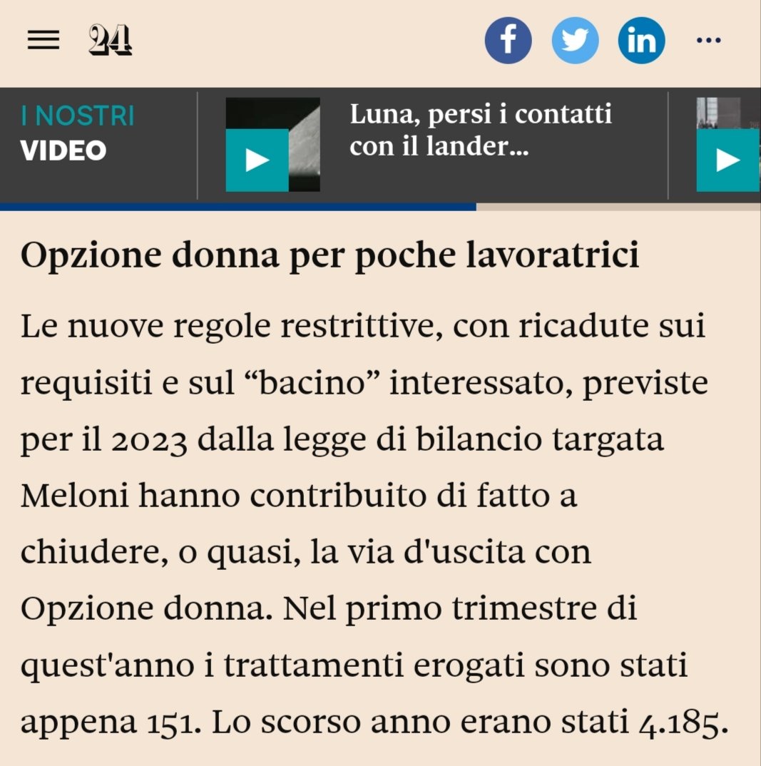 LucRi59's tweet photo. @GiorgiaMeloni Il Primo Ministro  Meloni ha tradito decine di migliaia di lavoratrici alle quali aveva promesso  di poter andare in pensione con #Opzionedonna: la trimestrale Inps rileva al 31 marzo 2023 solo 151 domande! Restano 20.000 lavoratrici esodate  #noinonmolliamo https://t.co/lH71mOfg5c