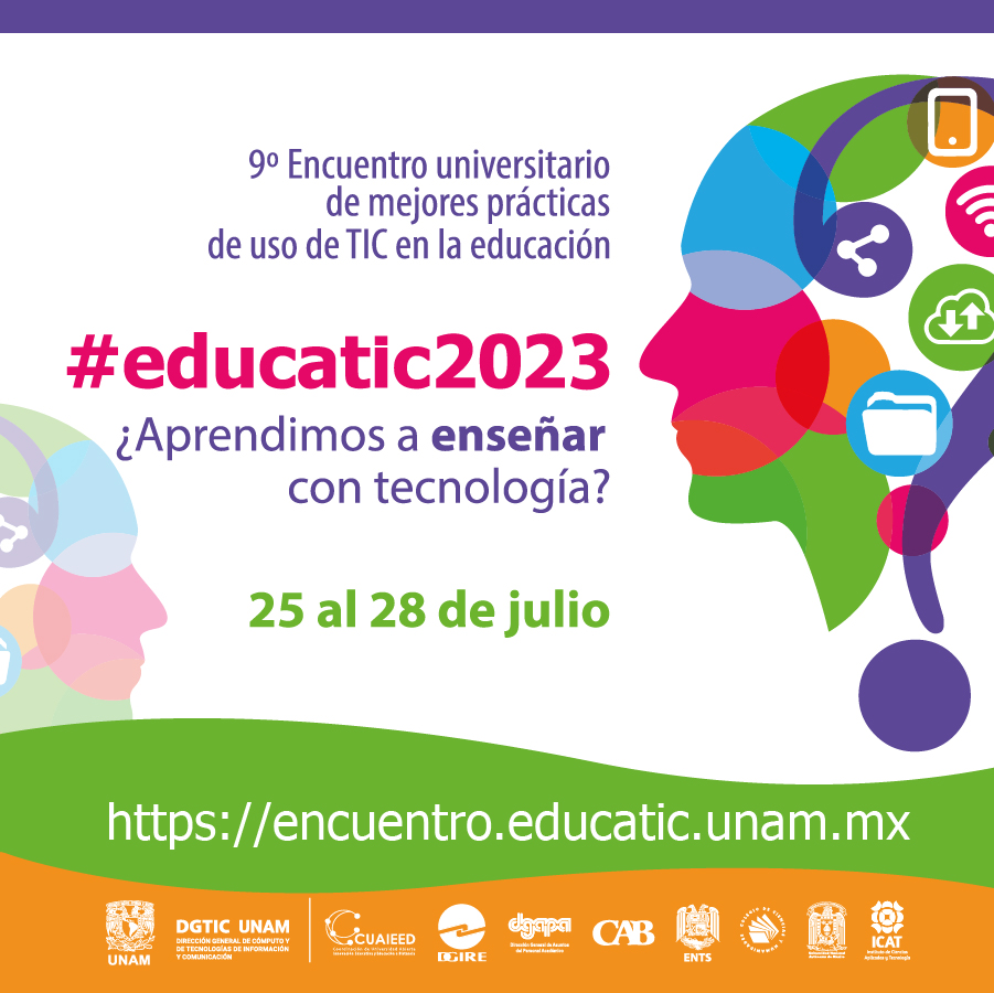 CCHUNAM's tweet photo. 9° Encuentro universitario de mejores prácticas de uso de TIC en la educación, #educatic2023, del 25 al 28 de julio.

https://t.co/hEhOuEBODy

@CCHAzcapoUNAM @pulsocchn @CCHVallejo_Ofi @CCHOte_UNAM @cchsur_oficial https://t.co/YNSW5LgnDT