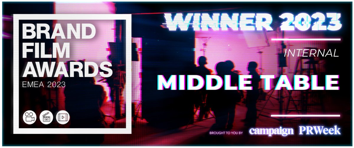 BrandFilmAwards's tweet photo. Congratulations the 2023 Internal winners @middletable at the #BrandFilmAwards!

@Campaignmag @prweekuknews https://t.co/oURjzyQnn9