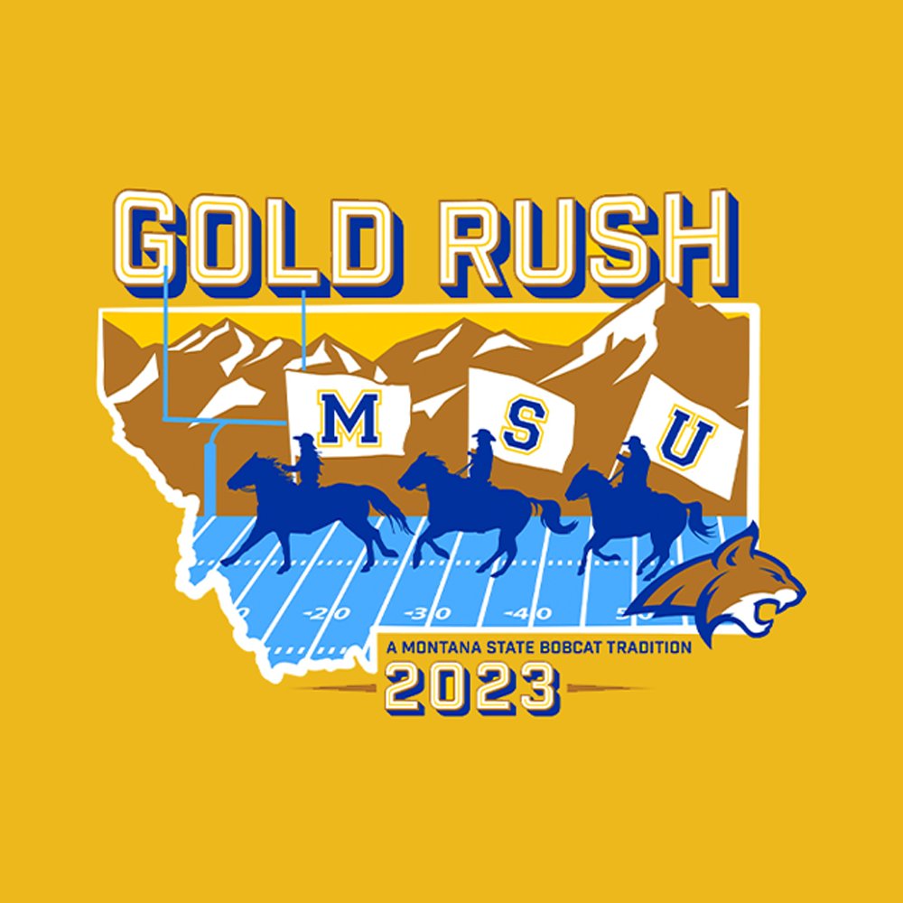MSUBobcats's tweet photo. Option 5 of 5!
Help us decide the official t-shirt of the 2023 @msubobcatsfb Gold Rush Game! Every like counts as one vote. Voting ends in one week, May 3! https://t.co/2jkXPyHdBE
