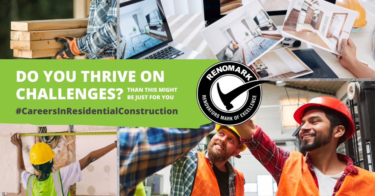 RenoMark_ca's tweet photo. Renovating homes combines practical skills and creative thinking. It is a great fit for those who thrive on challenges, who like working with others, and who love seeing the tangible results of their efforts at the end of each day. Learn more at https://t.co/uNI6T2rZUW 👷 https://t.co/Cj1D6XzzTP