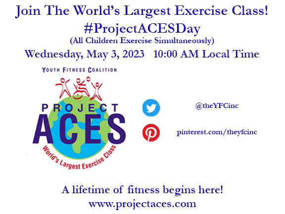 theYFCinc's tweet image. Invitation: Will you be joining in the fun? 

The 35th annual #PROJECTACESDay 
is next Wed. May 3

Join the #WorldsLargestExerciseClass when
#AllChildrenExerciseSimultaneously
in a worldwide symbolic gesture of
fitness &amp;amp; unity
It underscores the need for quality #PhysEd