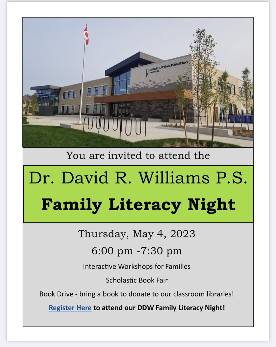 All DDW families are invited to attend our Family Literary Night next Thursday May 4th! The event begins at 6:00 pm.  Please sign up using this form  

docs.google.com/forms/d/e/1FAI…
