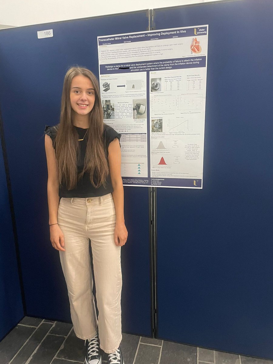 ward_joannae's tweet image. Claudine is next in the line up presenting her research on an industry-based project with previous placement company @Medtronic 🫀👏 

@UUEngineering @UUBiomaterials 
#Finalyearproject #Research
