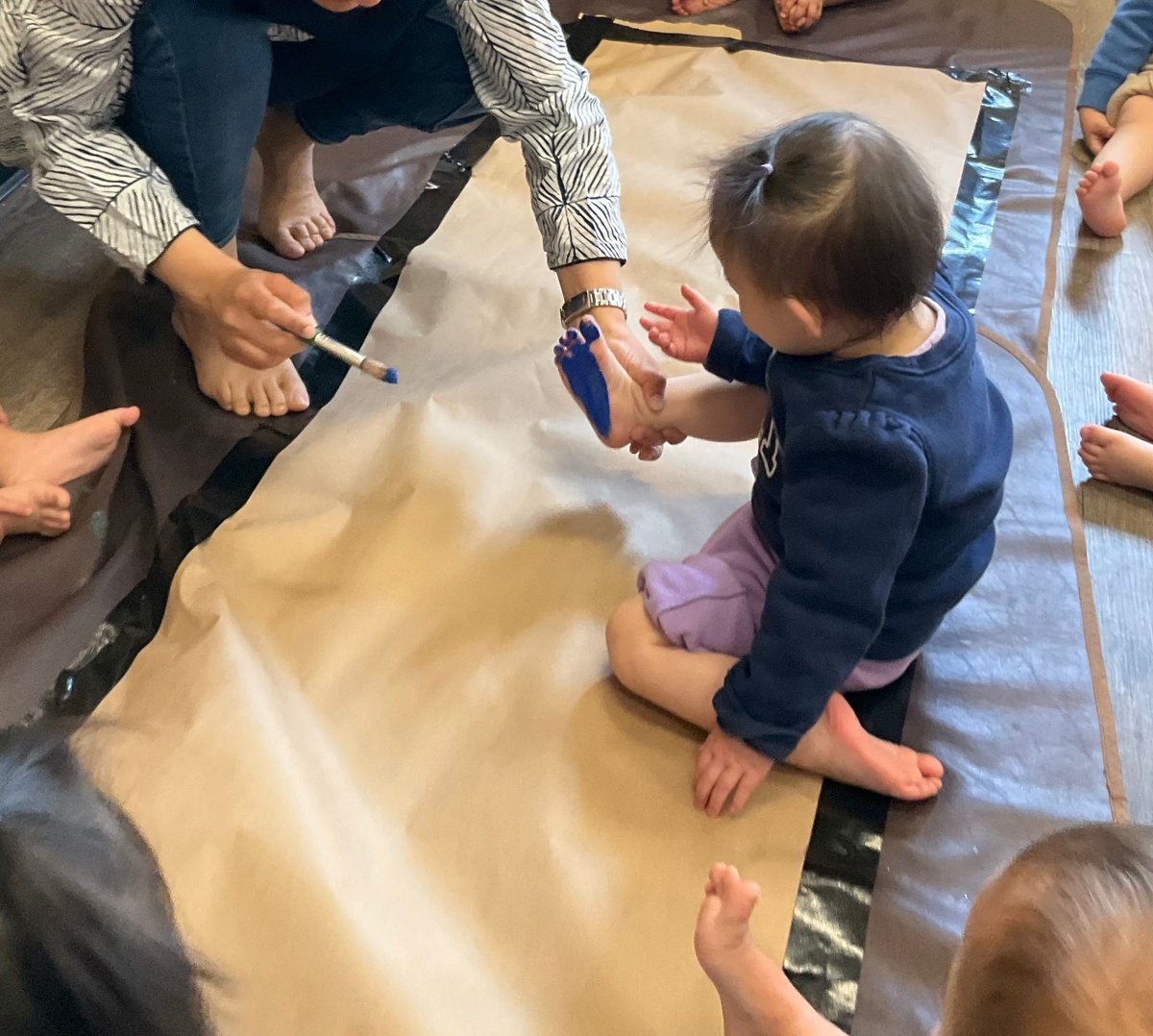 kcce_yr's tweet photo. Foot painting with the toddlers at STM, inspired by  our artist of the month Frida Kahlo. 
HDLH: every child is an engaged learner, interacting with their body, mind and senses. https://t.co/G90zYQrlHi