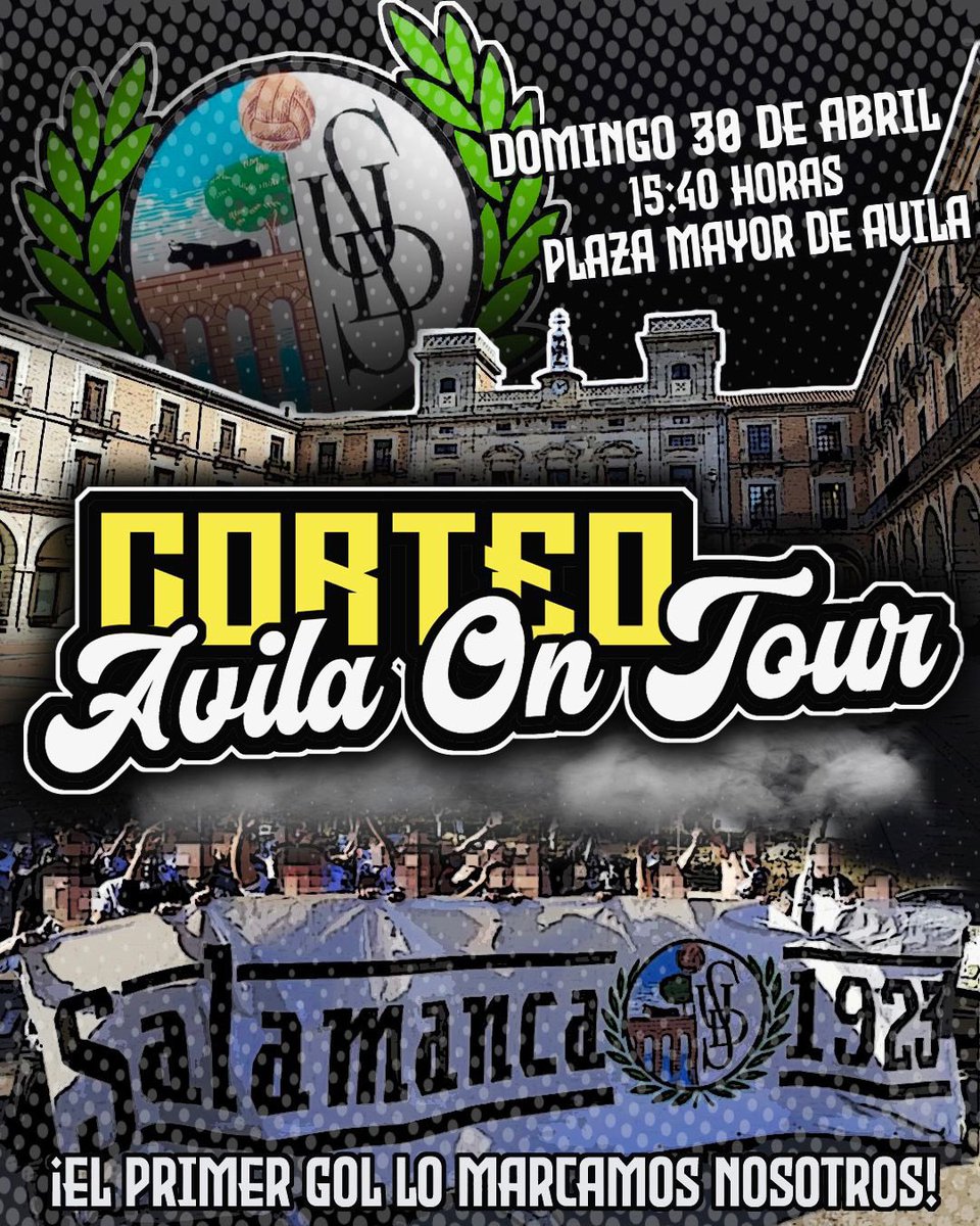 🏴🏳️𝐀𝐕𝐈𝐋𝐀 𝐎𝐍 𝐓𝐎𝐔𝐑 🏴🏳️
El domingo tenemos todos una cita en la 𝗽𝗹𝗮𝘇𝗮 𝗱𝗲𝗹 𝗠𝗲𝗿𝗰𝗮𝗱𝗼 𝗖𝗵𝗶𝗰𝗼 a las 𝟏𝟓:𝟒𝟎 para iniciar el corteo y llevar en volandas a la Unión.

¡𝑬𝑳 𝑷𝑹𝑰𝑴𝑬𝑹 𝑮𝑶𝑳 𝑳𝑶 𝑴𝑨𝑹𝑪𝑨𝑴𝑶𝑺 𝑵𝑶𝑺𝑶𝑻𝑹𝑶𝑺!