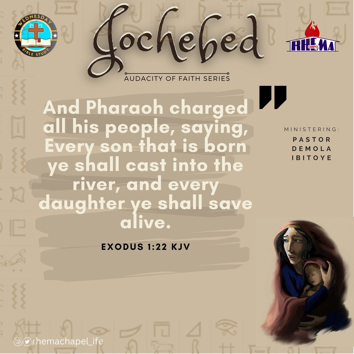 RhemaChapelxIfe's tweet photo. Faith is trusting in and praising the ability of God, and not in an expected result!
Check below for more excerpts from today's episode on the audacity of faith series
#RhemaIfe
#BibleStudy
#AudacityOfFaith
#Jochebed https://t.co/enRnDtFJJb