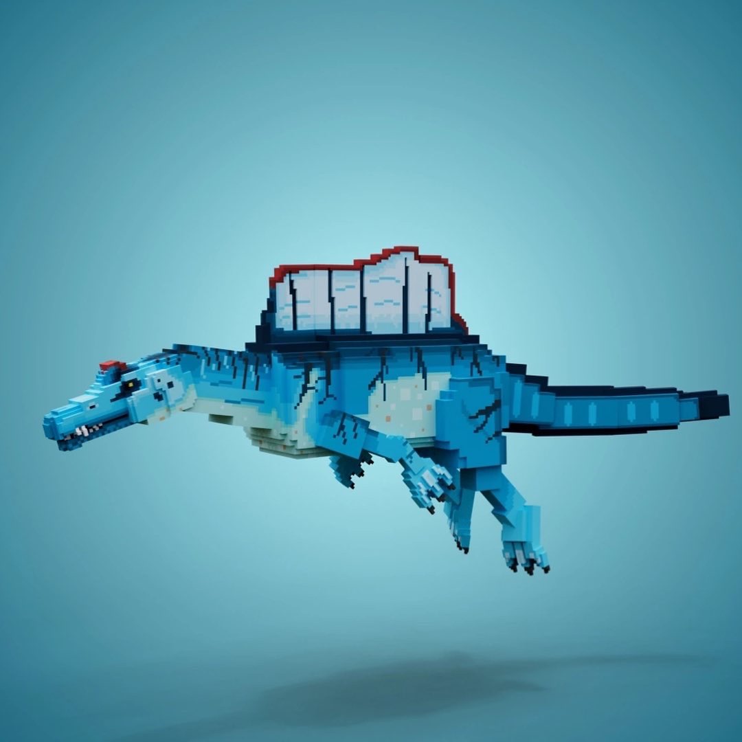 bron_ilves's tweet photo. Hi guys! 💛
I've been gone for a long time, it's time to raise activity in the profile.

This is a Spinosaurus with animations, was made in 2022 for #TheSandbox

#voxel #NFTart #Metaverse https://t.co/jiocQgvQw1