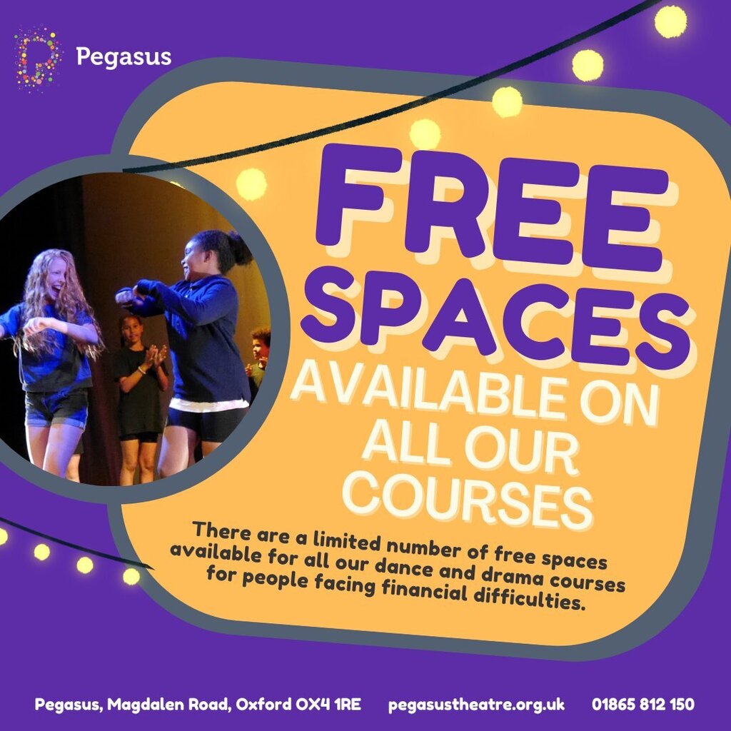 At Pegasus Theatre, we believe that everyone should have the opportunity to explore their creativity through dance and drama, regardless of their financial situation ✨ That's why we offer a limited number of free spaces for all our courses for peopl… instagr.am/p/CrgqOXQoL05/