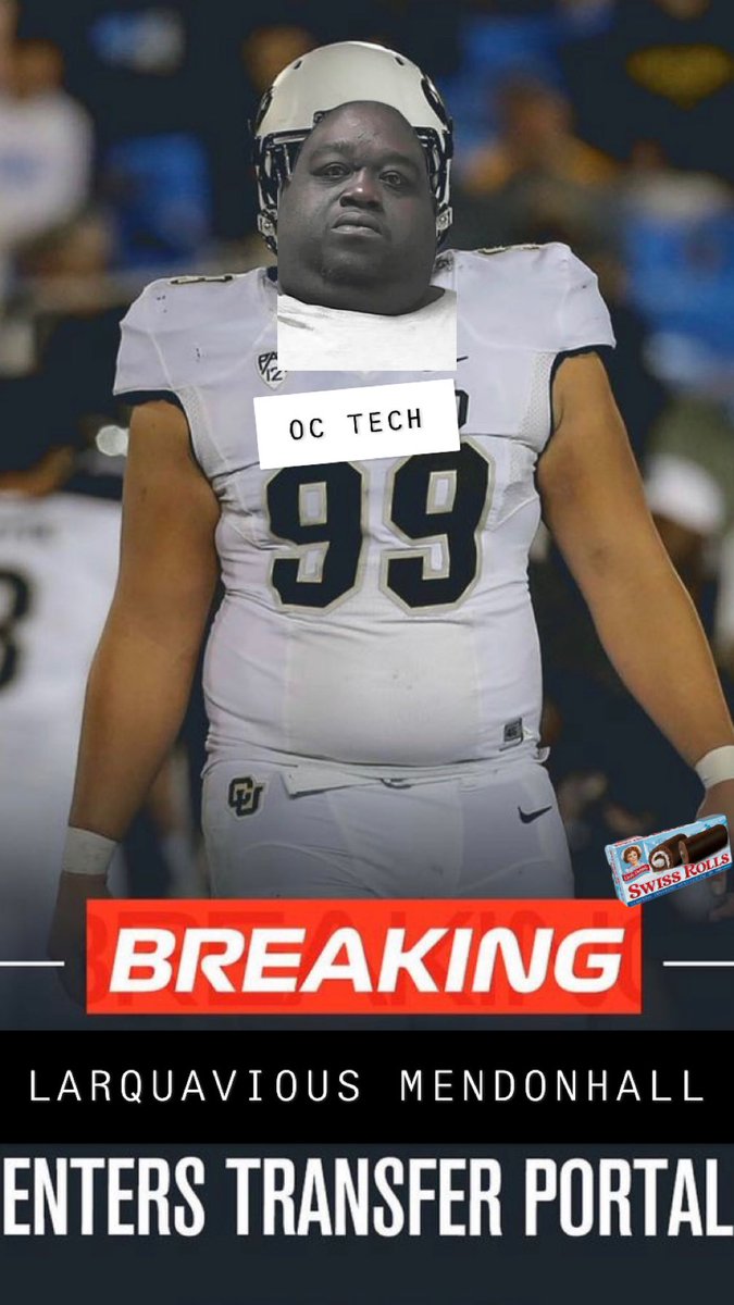 larquavious's tweet photo. After receiving the spring game MVP this year at OC Tech by a landslide, I have decided to re-enter the portal and play for an actual good football team. Much love to my dawg coach Rodney tho #homie #onthemove #OCTechsucks https://t.co/ACfj9jy4Qa