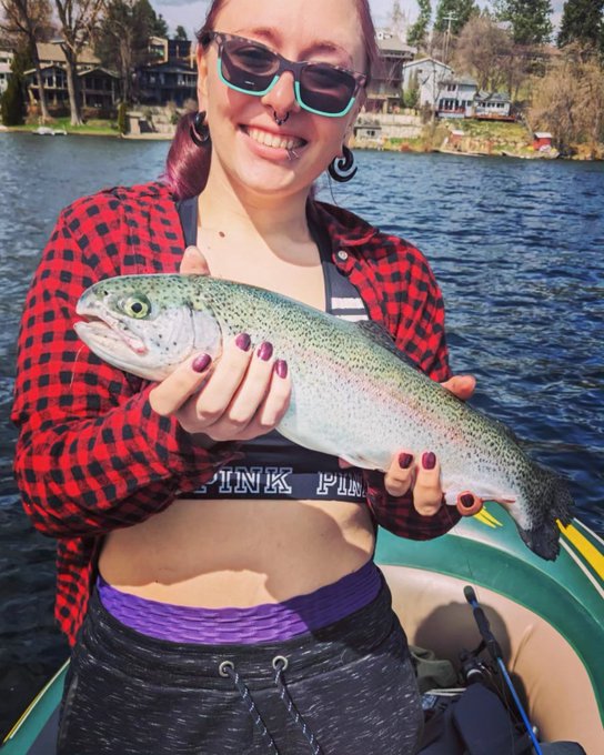 Two new personal bests!  The rainbow trout snapped off someone's carolina rig, ate it, pooped out the<a href="/tag/progress"class="tags"><span>#progress</span></a><a href="/tag/poledance"class="tags"><span>#poledance</span></a>