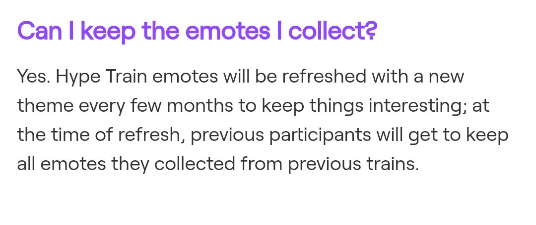 <a href="/TwitchSupport/">Twitch Support</a> My lawyers say that in your own website it states that ALL emotes gained from Hype Trains should stay. It would feel bad to scam 7000+ people.