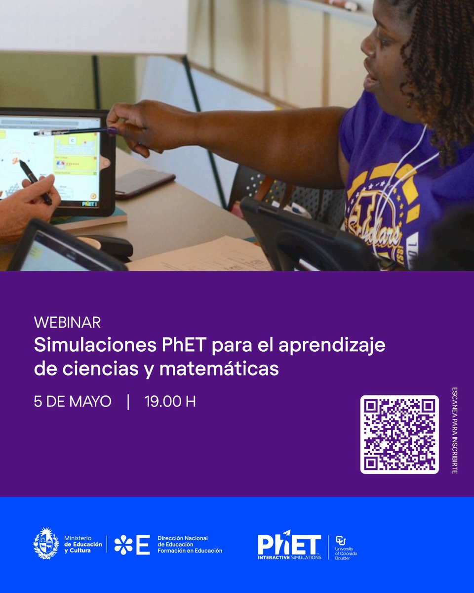 noelhv's tweet photo. Invitación 2 a compartir un webinar el 5 de mayo 19hs, plataforma zoom con inscripción previa.
organizan: @PhETsims y @educacion_mec 
https://t.co/3e8TMDGYtp https://t.co/AvfpKV312g
