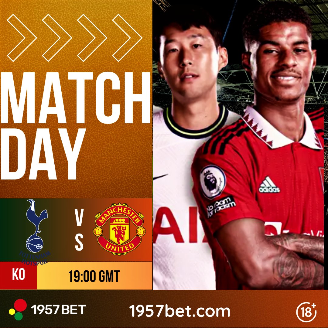 🔥 Match Of The Day🔥 Tottenham faces Manchester United in a crucial match that could determine their Champions League qualification fate. Can they secure a win and keep their hopes alive? Bet now!📲 bit.ly/3LwdUIm #1957bet #TOTMUN