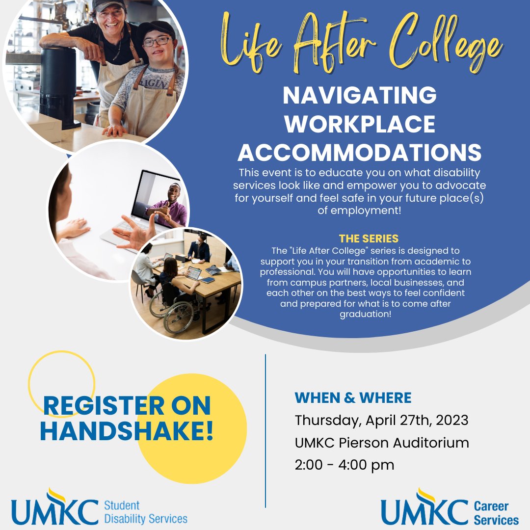 Visit umkc.joinhandshake.com/events/1290717… to register for tomorrow's event! Leave feeling empowered to advocate for yourself and others in your future place of employment! 💙💛