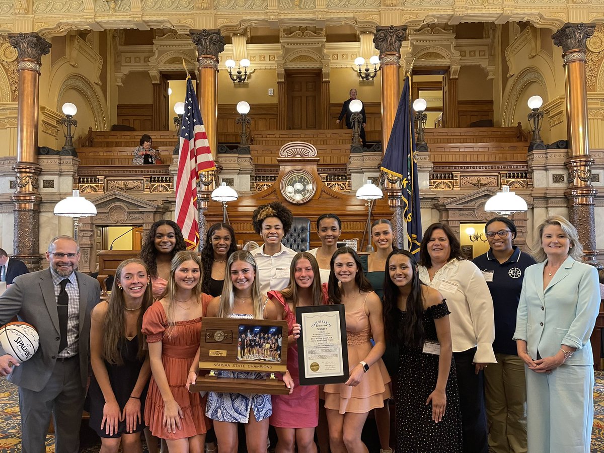 What a great experience being recognized on the senate floor by Senator Cindy Holscher!  🏀🏆 This group ❤️ <a href="/bvschools/">Blue Valley Schools</a> <a href="/TheKurle/">Kelli Kurle</a> <a href="/KSHSAA/">KSHSAA</a> <a href="/sportsinkansas/">Sports in Kansas</a>