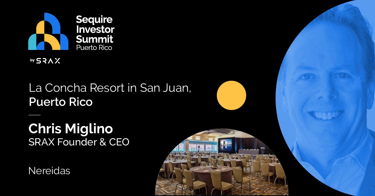 SRAXmedia's tweet photo. Our very own @chrismiglino takes the stage at the #SequireInvestorSummit! Catch up with him and everything $SRAX @ 4:00 pm at the Nereidas Hall
#SequireEvents #InvestorCommunity #PuertoRico https://t.co/DVof9uTWE1