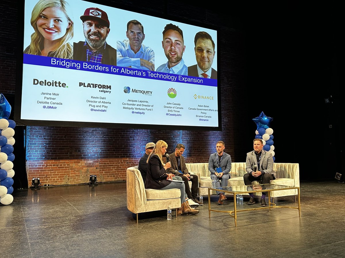 Bitcoin_CBC's tweet photo. Panel 3 - Bridging Borders for Alberta’s Technology Expansion @J9Moir @Deloitte @kevindahl @PlugandPlayTC @metiquity @CassidyJohn @binance @SVG_Ventures https://t.co/jJG4VQwJOh