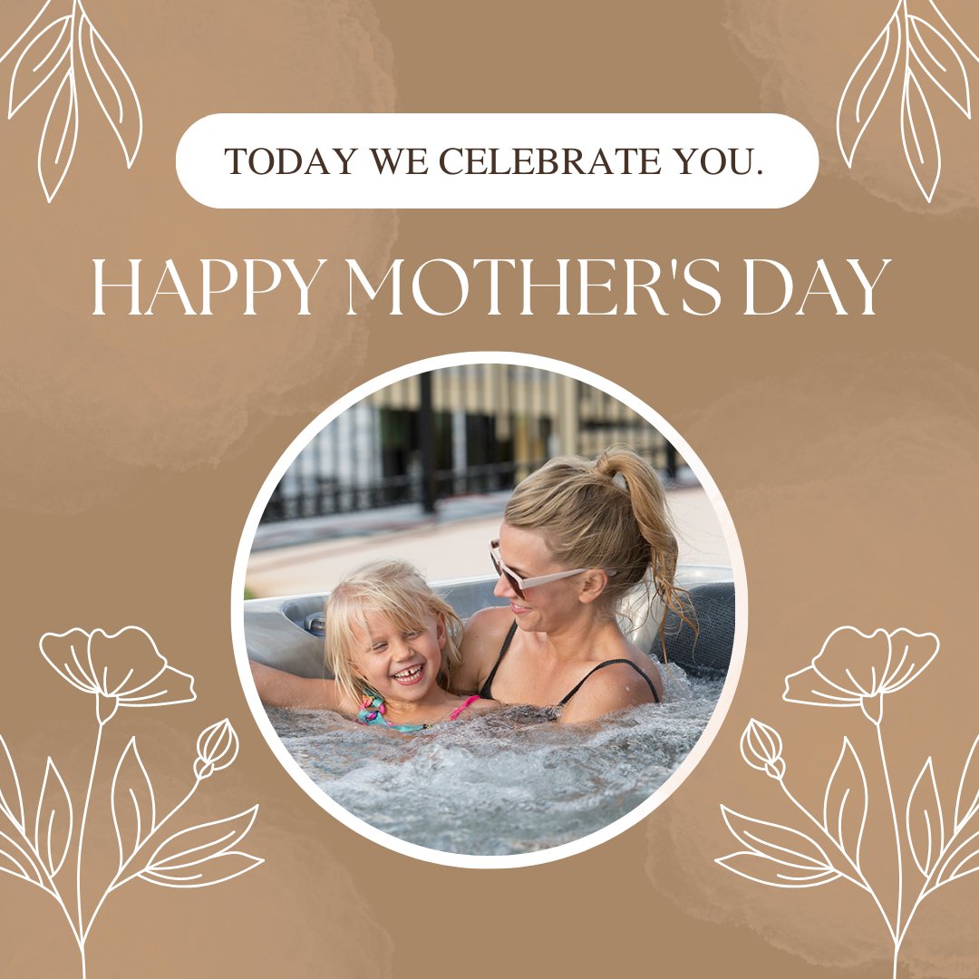 The one who puts you first, who picks you up when you fall down, and is your number one supporter - Mom.
 
Wishing you a refreshing day as we celebrate all that you are and all that you do.
 
#WeLoveYou #Mom #MothersDay #Refresh #Support #HotTubs #Relax #Unwind