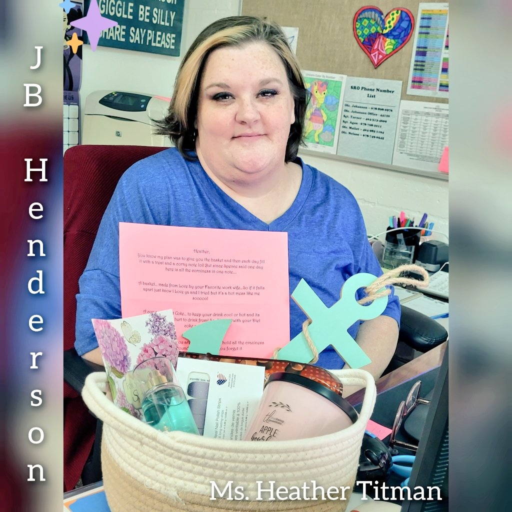 JBHC_HCS (@jbhc_hcs) on Twitter photo Happy Administrative Professionals Day! Shout out to our very own Ms. Titman for all of the work she puts in day after day for our staff & students. You truly are an essential part of JBH.
#AdministrativeProfessionalsDay #BetterTogetherHenry <a href="/HenryCountyBOE/">Henry County Schools</a> <a href="/RJSpencer1118/">Ronda Spencer</a> Happy Administrative Professionals Day! Shout out to our very own Ms. Titman for all of the work she puts in day after day for our staff & students. You truly are an essential part of JBH.
#AdministrativeProfessionalsDay #BetterTogetherHenry <a href="/HenryCountyBOE/">Henry County Schools</a> <a href="/RJSpencer1118/">Ronda Spencer</a>