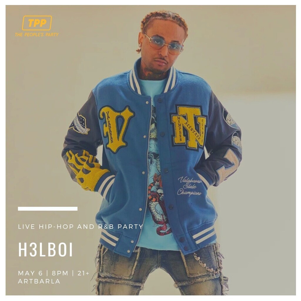 tppshows's tweet photo. May 6th @h3lboi performing live at #TPPshows THE BEST HIP-HOP AND R&amp;B PARTY in LA. Get your tickets now! 🎟️

#HipHop #RnB #Music #MusicEvents #ThePeoplesParty #MusicShowcase #OpenMic #LA #LARapper #LASinger #LiveMusic #Singer #Rapper #HipHopMusic #RnBMus… https://t.co/mnmCnAVIFR https://t.co/IDUwoeXlbC